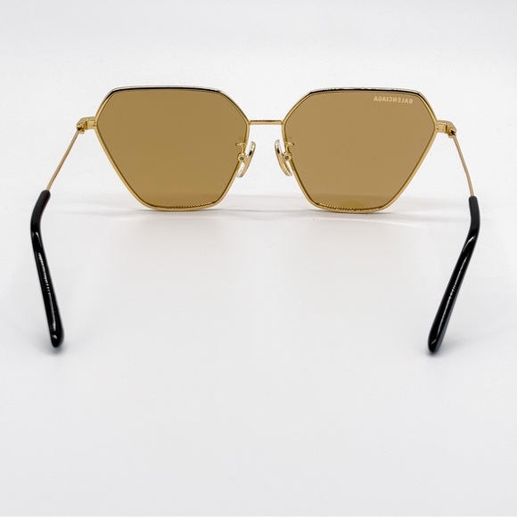 NEW BALENCIAGA BB0194S 002 GOLD GEOMETRIC WOMEN SUNGLASSES BALENCIAGA - Picture 6 of 10
